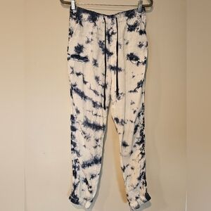 Rachel Zoe Women Size Large 100% Linen Pull On Tie Dye Lightweight Jogger Pants